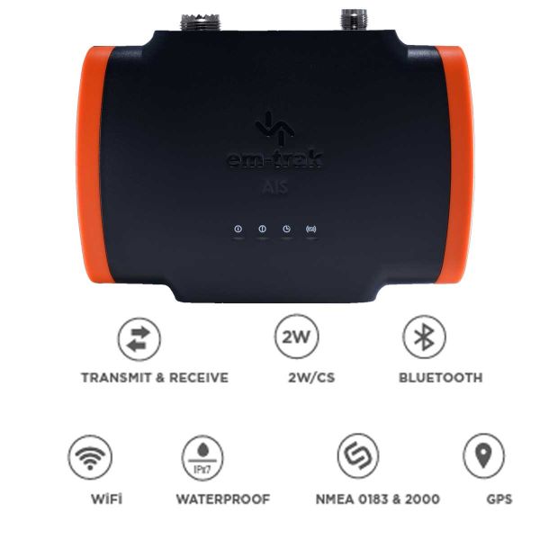 em-trak B922 AIS-transponder klasse B met 2W zendvermogen - Wi-Fi en BlueTooth